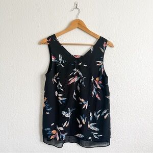 Philosophy Size Small Black Floral Print Tank Shell